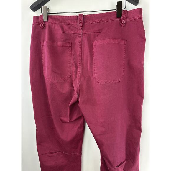 Sundance Decla Pants In Raspberry Cotton Spandex Patch Pockets Women's Size 14 - Picture 12 of 13